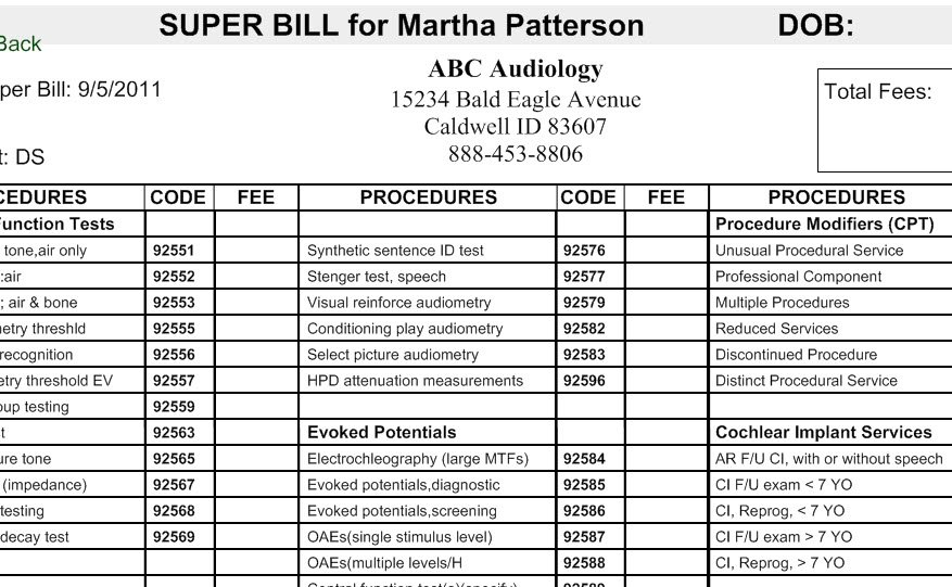 Estimates and Superbills - Financial and Billing