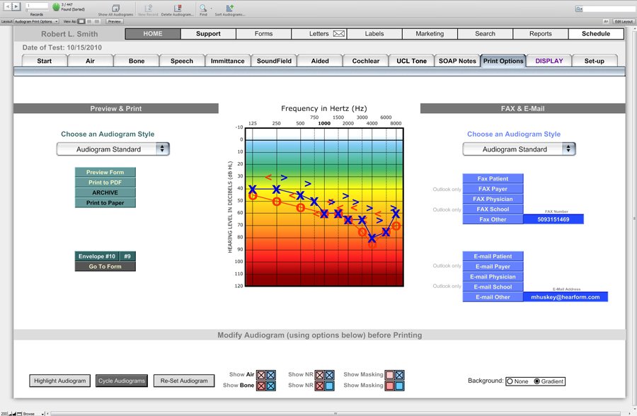 Audiogram Print Options - Audiograms