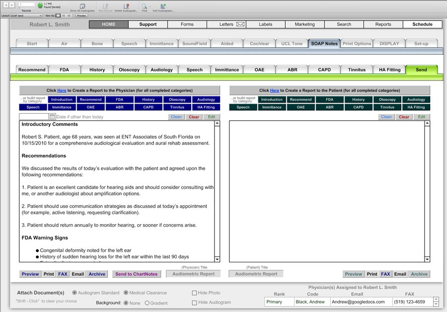 SOAP Audiogram Create - Audiograms
