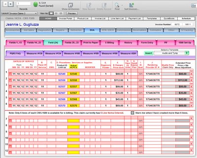 Fields 24 - CMS-1500 (PQRS Ready) - Financial and Billing