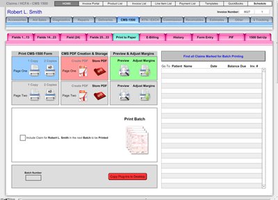 Print to Paper Screen - CMS-1500 (PQRS Ready) - Financial and Billing