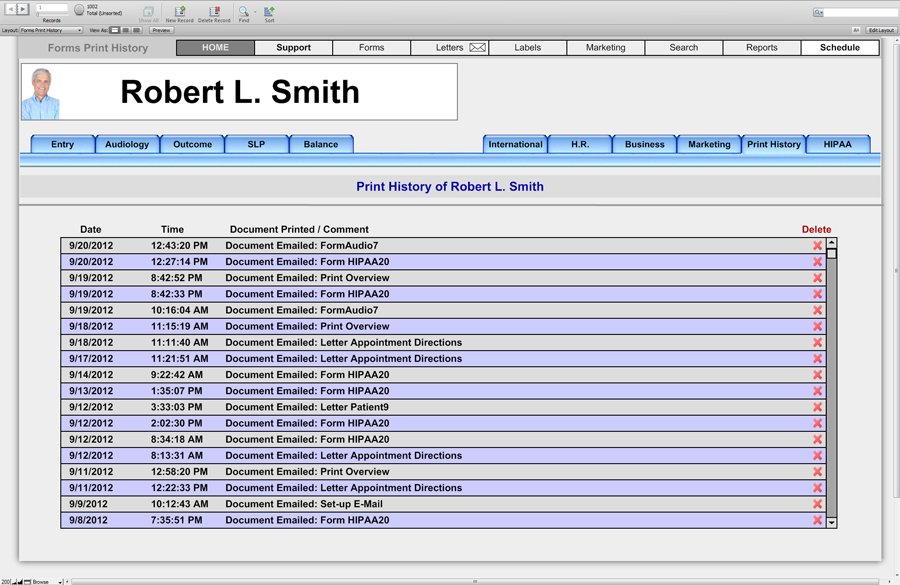 Print History Forms - Office Forms - HearForm