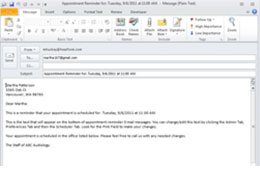 E-mail Reminders - Scheduling Appointments
