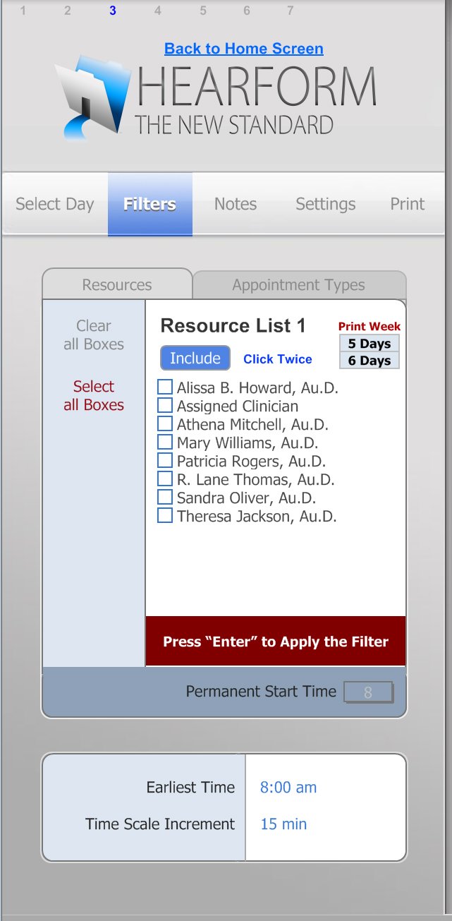 Filter by Clinician - Scheduling Appointments