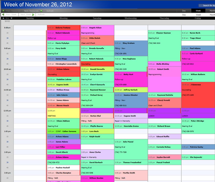 Week View - Scheduling Appointments