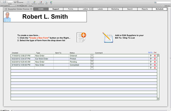 Supplier Forms - HearForm Feature